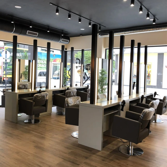 Saloon mirrors Barber shop interior lighting decorative mirror
